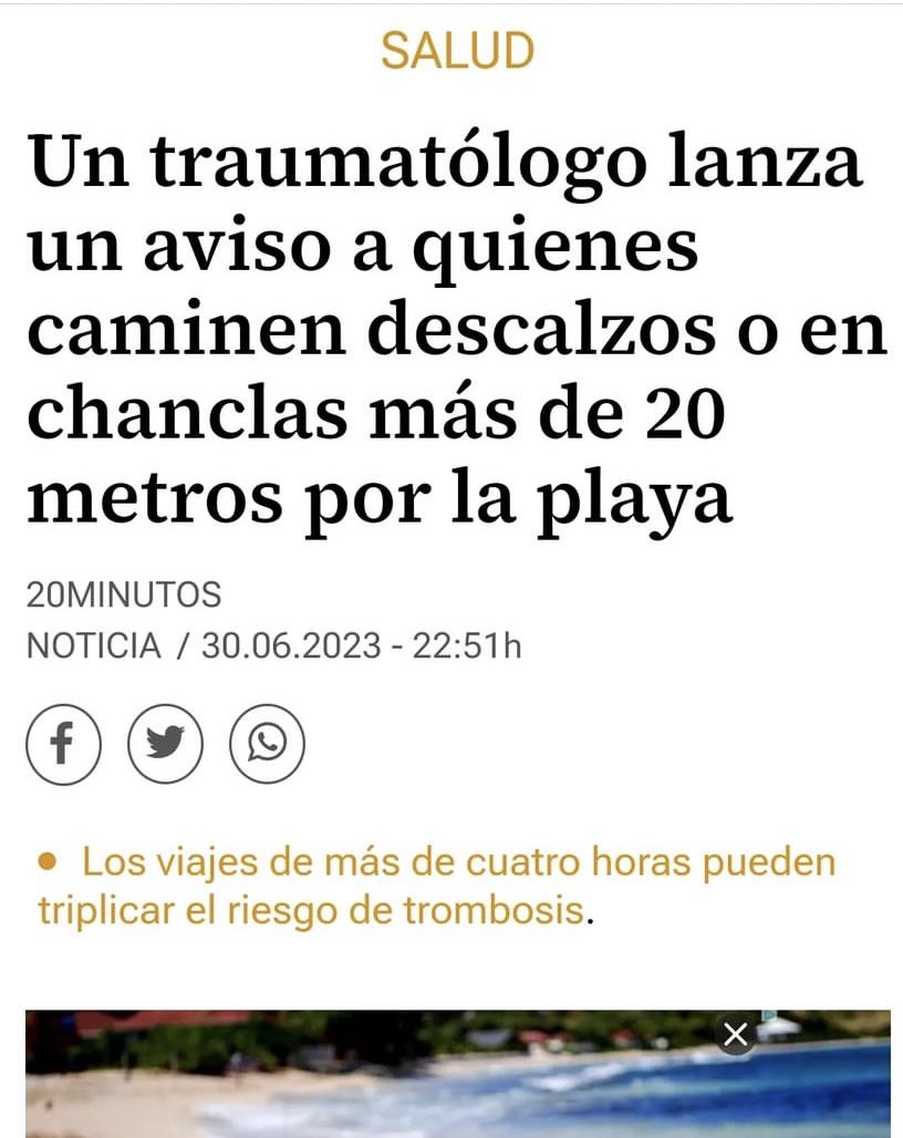 Viajar da trombosis y caminar en chanclas no es ecosostenible. #LaSiensia