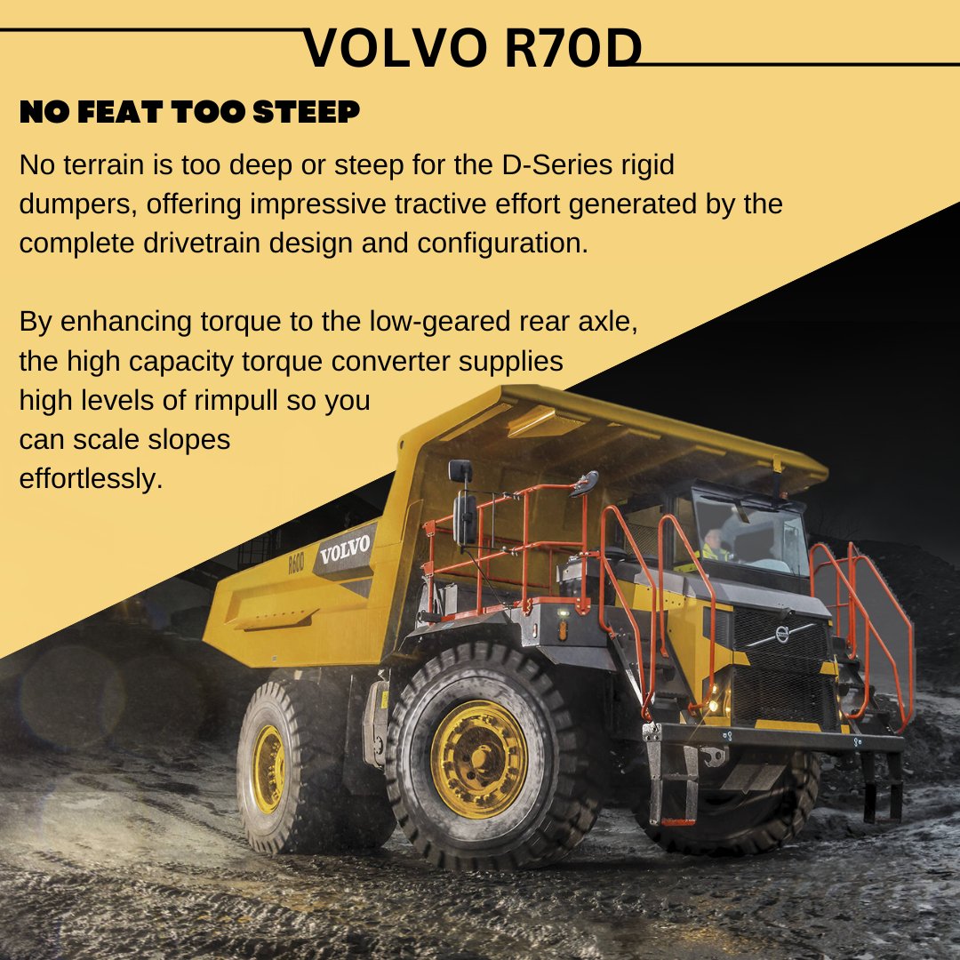 PODMachines's tweet image. It’s Machine Monday !!

Today&apos;s machine of the week is the Volvo R70D!

The R70D - Big on productivity but low on cost of operation 💪

Pat O&apos;Donnell &amp;amp; Co.
patodonnell.com

#rigidhauler #volvoloader #construction #machinery #heavymachinery #machinerylife