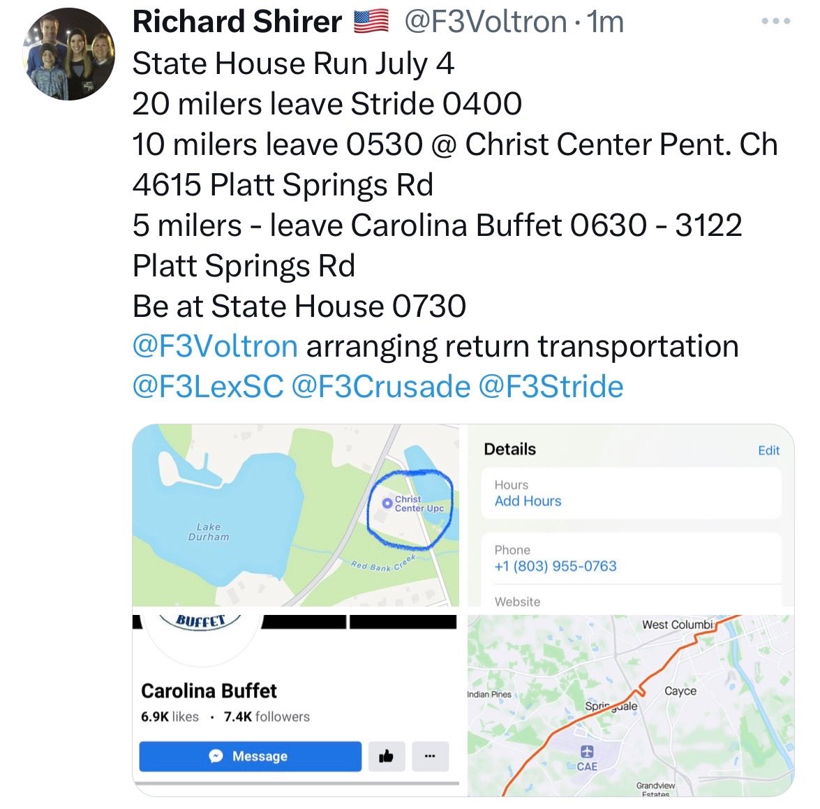 F3 Graveyard (@f3graveyard) on Twitter photo <a href="/F3Graveyard/">F3 Graveyard</a> will be converging tomorrow for a light run. See you there! <a href="/F3LexSC/">F3 Lexington SC</a> <a href="/F3Graveyard/">F3 Graveyard</a> will be converging tomorrow for a light run. See you there! <a href="/F3LexSC/">F3 Lexington SC</a>