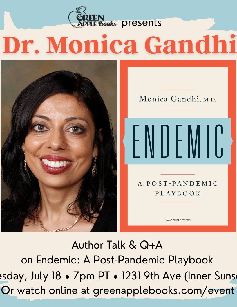 Monica Gandhi MD, MPH on Twitter "ENDEMIC BOOK Excited to be at Green