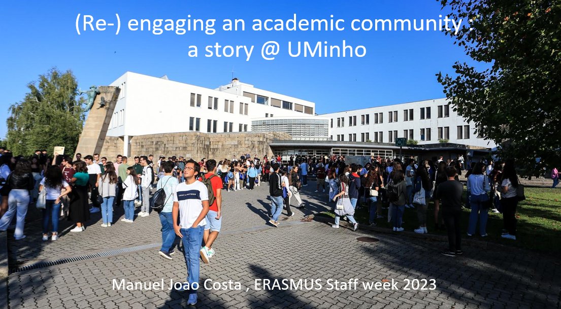 Delighted to meet colleagues from around the world & speak tomorrow morning at @UMinho_Oficial International Satffl Week. Will focus on how we are creating new engaging spaces for academics, staff & students. Hopefully will engage the audience! @IdeaUminho @aauminho