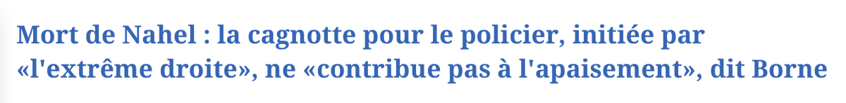 Les gens qui participent à cette cagnotte sont donc des émeutiers à bas bruit. Ils provoquent, ils attisent, ils aggravent, ils enlisent, ils noient la sainte paix civile dans la perversité. C'est bien ça ?

Cette femme est une sotte et une [écris ici le gros mot de ton choix].