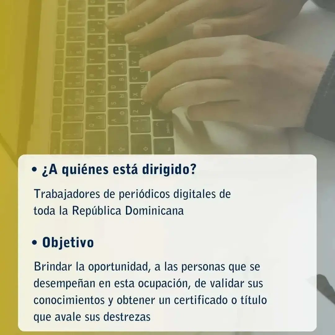 ObservatorioDom's tweet photo. La habilitación ocupacional tendrá una duración de 150 horas, y ha sido diseñado por competencia, está centrado en resultados de aprendizaje, que permitirán reconocer los conocimientos, habilidades y destrezas previas que poseen actualmente  trabajadores de medios digitales.➡️ https://t.co/dvG44ycQIp