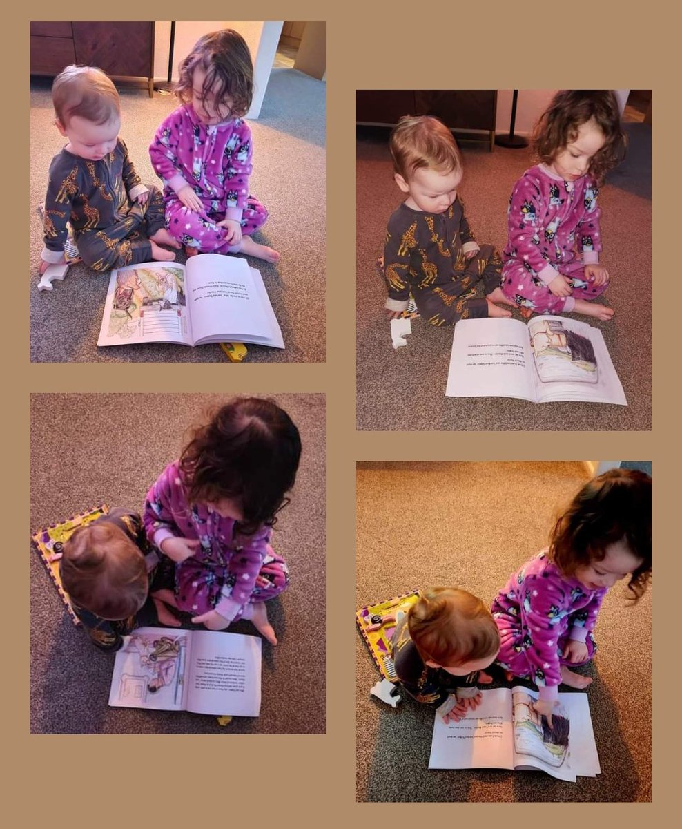 SianLewin1's tweet photo. Intense #bedtime reading of Alfie and Pepper move House π ππ§‘
What big sister doesn't like showing her little #sister the finer points of the story ππ₯°
#granddaughters
#bedtimestory
#books
#SummerReading
#booksforchildren
#bordercollie
#dogsinbooks
#lovereading
#NewStory https://t.co/h7jb0s7yCB