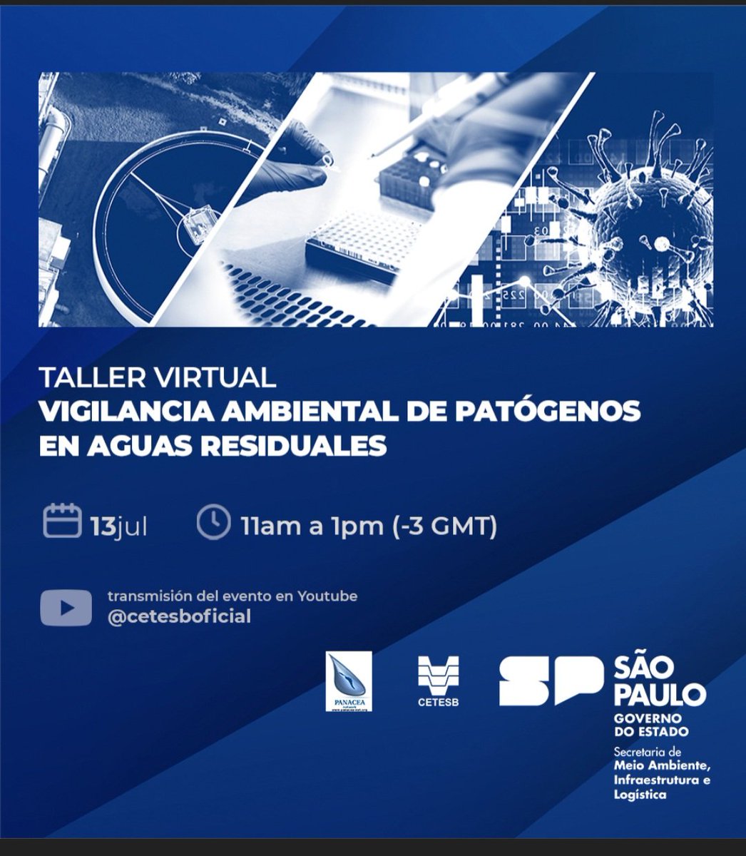 Cesar47R's tweet image. Taller virtual: Vigilancia Ambiental de Patógenos en Aguas Residuales.