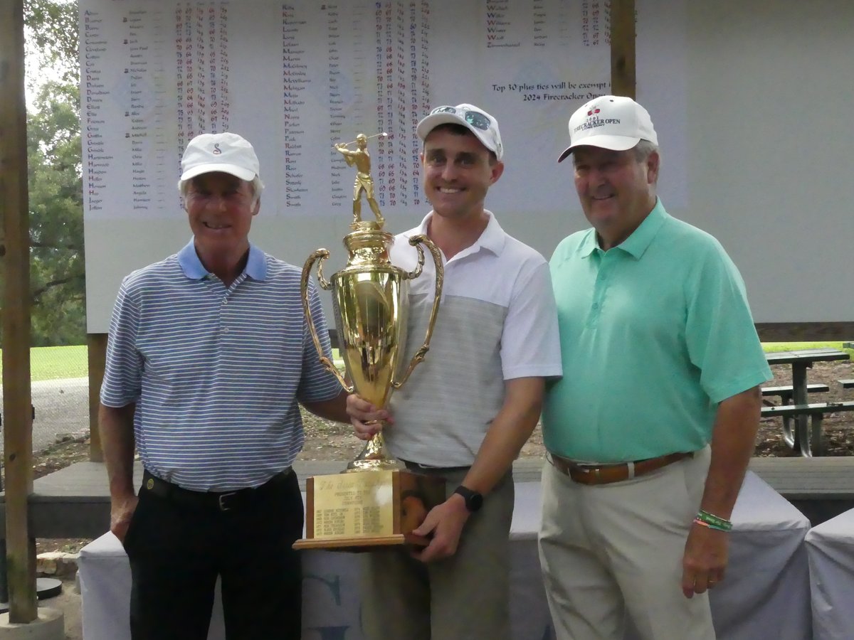 golfatx's tweet photo. Congratulations to Austin's Nick Schafer, the 2023 Firecracker Open Champion held at Lions Municipal. Schafer won the tightly contested Firecracker with rounds of 69-65-64 (198). #firecracker #golfatx #austingolf #muny https://t.co/HEtUxgxPPn