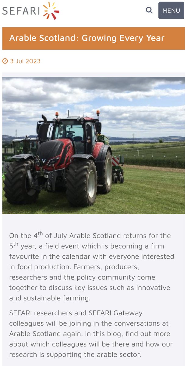 Kenneth Loades (@enviroken) on Twitter photo We're all set for <a href="/ArableScotland/">Arable Scotland</a> and you can find out more about being part of the conversations and what you can expect to hear and see by reading the latest <a href="/SEFARIscot/">SEFARI Gateway</a> blog here: sefari.scot/blog/2023/07/0…
#arablescotland #crops #farming #SoilHealth We're all set for <a href="/ArableScotland/">Arable Scotland</a> and you can find out more about being part of the conversations and what you can expect to hear and see by reading the latest <a href="/SEFARIscot/">SEFARI Gateway</a> blog here: sefari.scot/blog/2023/07/0…
#arablescotland #crops #farming #SoilHealth