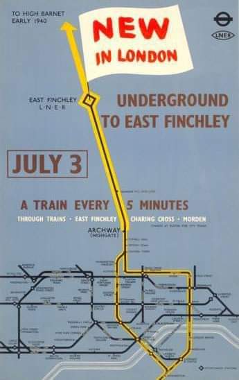 The underground was extended this day in 1939 to #eastfinchley