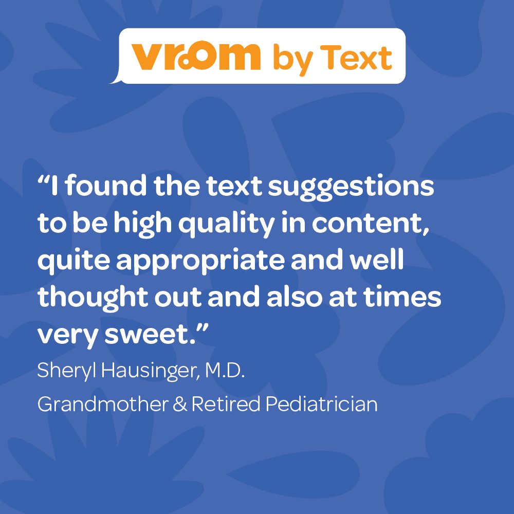 joinvroom's tweet photo. Boost your child's learning with Vroom by Text! 📲 Get #BrainBuilding tips sent straight to your phone.
Text VROOM to 48258 or visit https://t.co/ad9paNb4KH to start receiving #VroomTips for children ages 0-5. Let's create meaningful moments together! 💡🧠 https://t.co/kDl78t2dW6