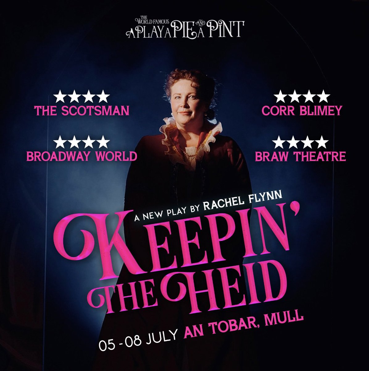 Another ⭐️⭐️⭐️⭐️ from @BrawTheatre as we land in Mull for @ATandMT performances of @PlayPiePint of Keepin’ The Heid with @saldoreid and #FionaWood brawtheatre.com/review-keepin-…