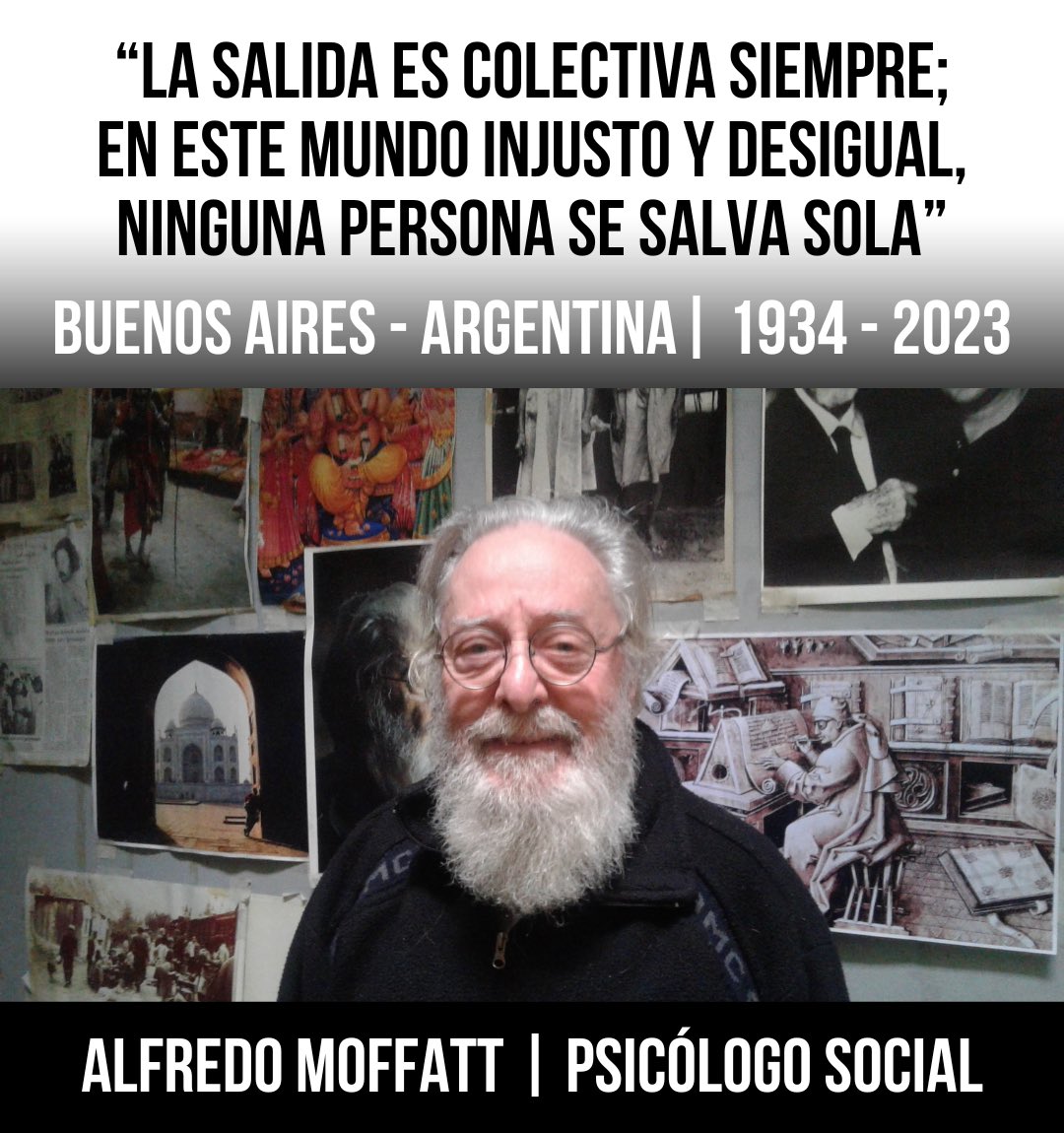 ceideps's tweet photo. Adiós y agradecimiento a un enorme referente histórico de la Psicologia Social Latinoamericana, Alfredo Moffatt. 

@saxastefani @ceideps 

#psicologíasocial #psicología #ceideps #saxastefan #alfredomoffatt https://t.co/8iZIt4Kmop