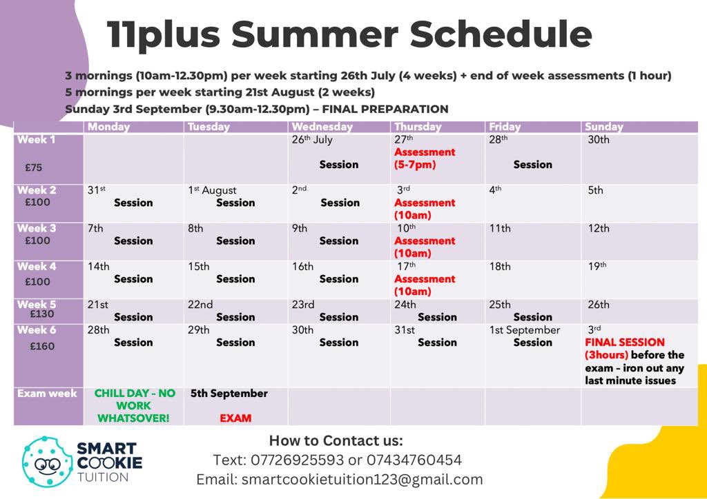 CookieTuition's tweet photo. 🔆*Summer 11plus Registration Now Open*🔆 Looking for 11plus Revision for the final boost before the exams? A programme that will be both comprehensive and not cost ££££? Then sign up to our highly sought after 11plus Summer programme delivered by our expert tutors. #11plus https://t.co/WK240hYh9w