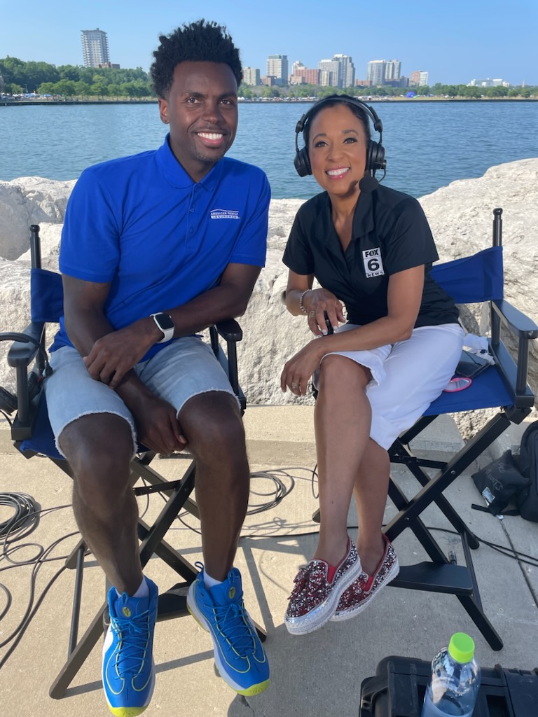 .@AmFam's Ranell Washington spoke live at the lakefront today with <a href="/fox6now/">FOX6 News</a>'s <a href="/Stokum/">Mary Stoker Smith</a> about the exciting #Milwaukee fireworks celebration coming up tonight, sponsored by AmFam, <a href="/DisplaysJ/">J & M Displays, Inc.</a>, T&amp;M Partners and MKE <a href="/CountyParks/">Milwaukee County Parks</a>. #AmFaMKE