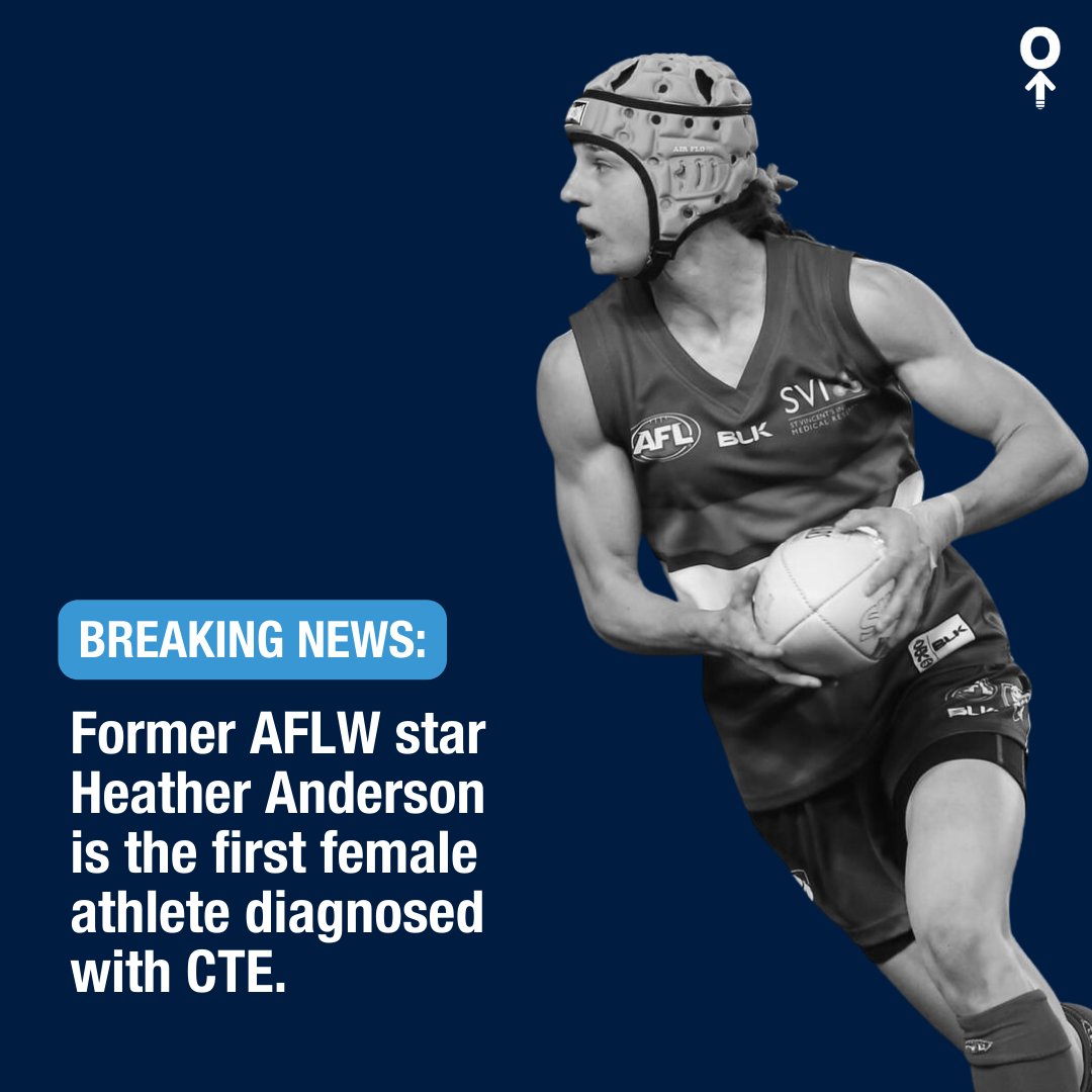 Concussion Legacy Foundation (@concussionlf) on Twitter photo BREAKING: A former female athlete has been diagnosed with CTE for the first time.
<a href="/drmbuckland/">Michael Buckland</a> at the Australian Sports Brain Bank found low-stage CTE in the brain of Heather Anderson, an AFLW champion & Army medic who died at 28 by suspected suicide.
concussionfoundation.org/news/press-rel… BREAKING: A former female athlete has been diagnosed with CTE for the first time.
<a href="/drmbuckland/">Michael Buckland</a> at the Australian Sports Brain Bank found low-stage CTE in the brain of Heather Anderson, an AFLW champion & Army medic who died at 28 by suspected suicide.
concussionfoundation.org/news/press-rel…