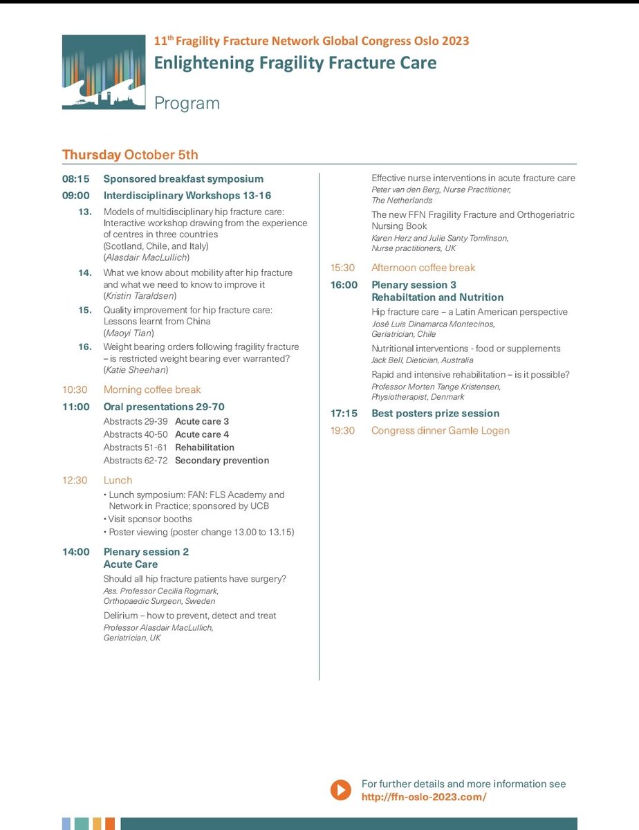 FF_Network's tweet photo. FFN Congress 2023

You already know that...

The 11th FFN Congress will host international keynote lectures, pre-congress sessions for specific disciplines, workshops, free paper sessions and posters that cover all aspects of care for fragility fracture patients https://t.co/2uL8OBKV0z