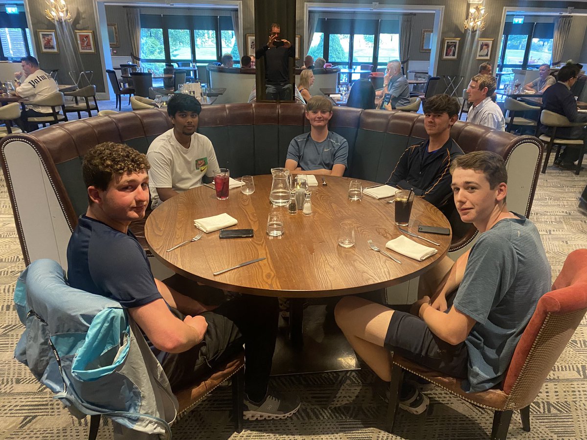 Stmaryssport's tweet photo. A long and lovely day in Durham where we’ve managed to win both games with all 12 batting and bowling. The lads have been magnificent. A great evening of swim, sauna, jacuzzi, driving range and great company. We go again tomorrow
#SlaleyHall🫶 https://t.co/rFAjjyB4bJ