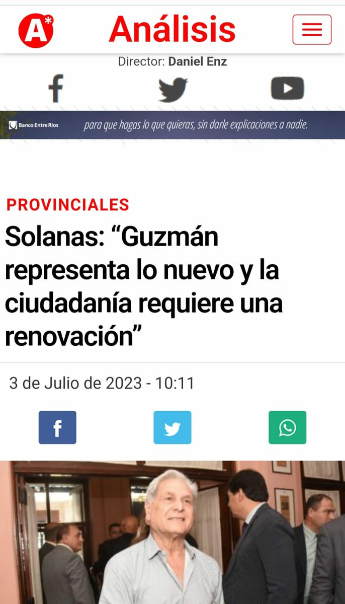 PJPARANAPrensa's tweet photo. " #GustavoGuzmán con una fórmula ahora con #CleliaZapata le dan un aire totalmente puro al nuevo tiempo en Paraná ".
Compartimos la nota que #AQuiénCorresponda le realizara hoy a nuestro conductor @juliosolanas

#UnaCiudadParaTodos
#Lista66 🇦🇷
https://t.co/6eoaYoFozg https://t.co/HObPXy6Ai4