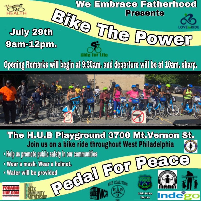 PC Radio (@p_c_radio) on Twitter photo “BIKE THE POWER 🚴🏾♂️ PEDAL FOR PEACE ☮️”
PLEASE JOIN US AS WE RIDE TO BRING AWARENESS TO THE SENSELESS GUN VIOLENCE PLAGUING OUR COMMUNITIES!!> 
July 29th at 9am. 
ALL ARE WELCOME!!
PLEASE SHARE AND RP 
Bring your own bike 🚴🏾♂️
#WeEmbraceFatherhood #1internetradiostation #pcradiolive “BIKE THE POWER 🚴🏾♂️ PEDAL FOR PEACE ☮️”
PLEASE JOIN US AS WE RIDE TO BRING AWARENESS TO THE SENSELESS GUN VIOLENCE PLAGUING OUR COMMUNITIES!!> 
July 29th at 9am. 
ALL ARE WELCOME!!
PLEASE SHARE AND RP 
Bring your own bike 🚴🏾♂️
#WeEmbraceFatherhood #1internetradiostation #pcradiolive
