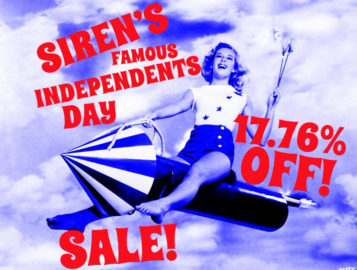 Tomorrow! SIREN'S FAMOUS JULY 4TH INDEPENDENTS DAY SALE - mailchi.mp/1976abe2ac3f/j…