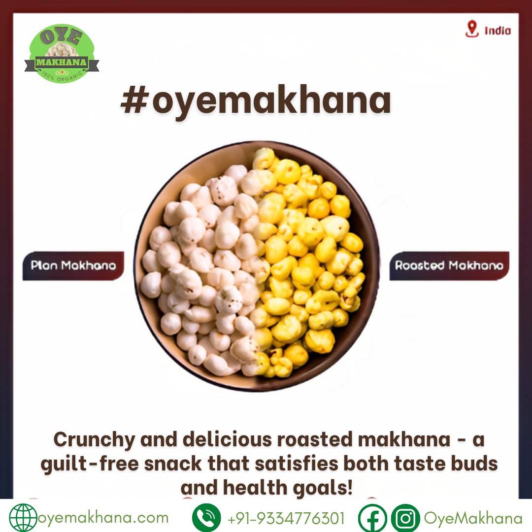 OMakhana's tweet photo. Crunch your way to guilt-free snacking with these delectable roasted makhana! Not only do they satisfy your taste buds, but they also help you achieve your health goals.
Visit us: https://t.co/LdbXttK9mp
Call Now: +91-933-477-6301
:
#makhana #healthybite #fit #fitnessmotivation https://t.co/5qleTTYctH