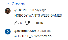 Ubisoft announces Champions Tactics, their new blockchain game.

youtube.com/watch?v=sKPixI…

How the entire gaming community reacts to Web3 games in only two short YouTube comments...