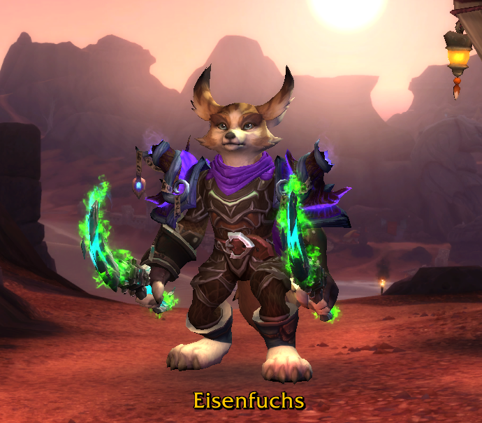 zev_eisenfuchs's tweet photo. Really love that I unlocked the #Vulpera with my partner a couple weeks ago. I haven't really tried my hand at leveling one up to 50 yet, but I started a new Rogue (well, I love rogues, I admit that much) and look what transmog I got from last month! #wow #horde #michtim https://t.co/57CqYOonH3