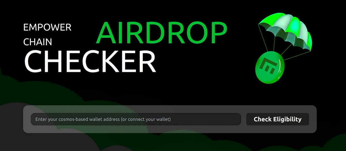 $MPWR #airdrop 🪂 update from <a href="/empowerchain_io/">EmpowerChain♻️💚</a> 

➡️Checker is live: airdrop.empowerchain.io
➡️You can now stake your airdrop: restake.whispernode.com/empowerchain
➡️33% emission on July 10
➡️100K $MPWR Zealy campaign w/ no vesting zealy.io/c/empowerchain…

1/