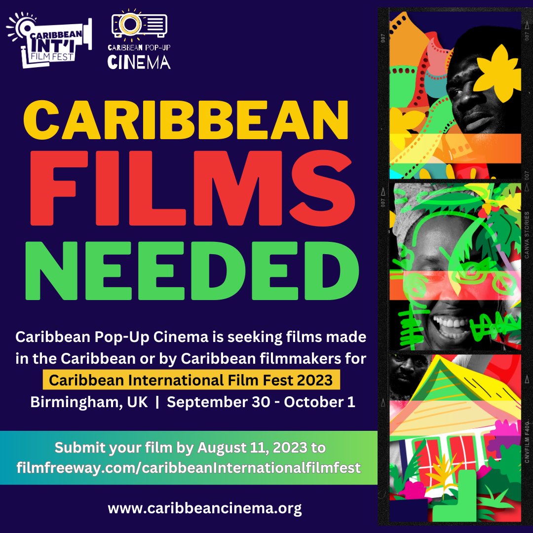 Are you a filmmaker of Caribbean descent or have you made a film about the Caribbean? Caribbean International Film Fest is seeking films of any subject matter, genre or length, with winners across categories📽️Submit yours by August 11th as #CIFF2023 celebrates Caribbean stories!