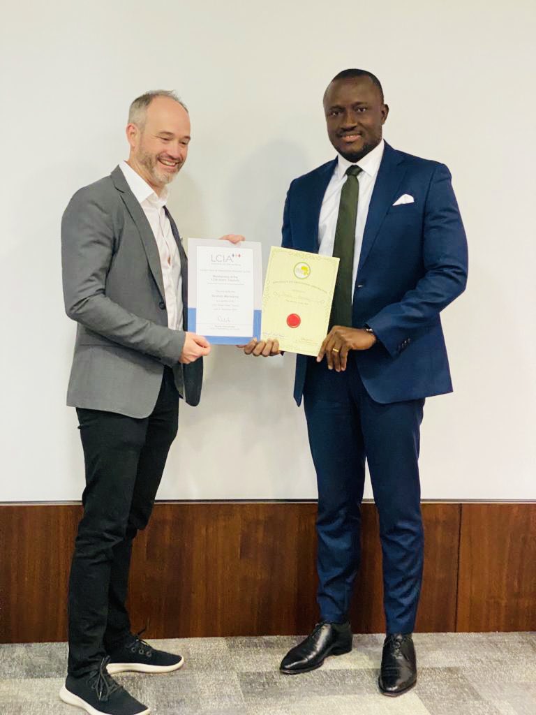 Mo_Salone's tweet photo. Just completed the Africa Arbitration Academy 3-week training in London. I earned another Diploma in Int. Comm. Arb., got enrolled as a Member of LCIA Users’ Councils, and emerged as of one (the two) AAA Prize winners. Happy to share this news again 😎 https://t.co/P2aHDj1TwL