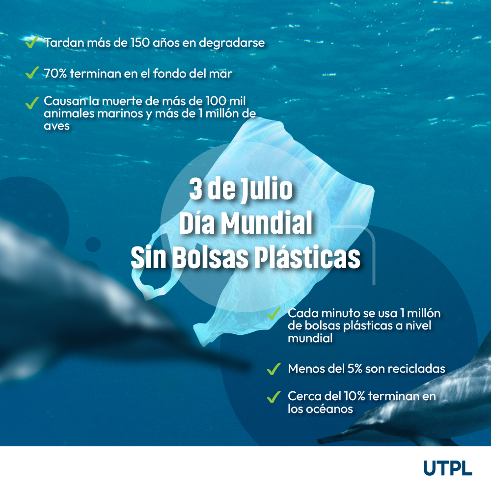Celebremos el #DíaMundialSinBolsasPlásticas y optemos por alternativas sostenibles.
Al realizar compras es recomendable llevar bolsas reutilizables. Cada elección cuenta. Protejamos el medio ambiente y la vida silvestre. Juntos, marquemos la diferencia🌍

#CampusSostenible