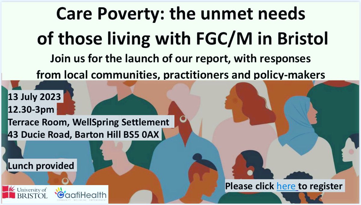 We are excited to announce the upcoming event at which we will present our research examining the unmet care needs of people affected by Female Genital Cutting/Mutilation (FGC/M) in Bristol. Book Now
eventbrite.co.uk/e/care-poverty…
#EmpoweringCommunities #EquityInCareNsupport #LevelUp