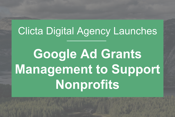 ClictaDigital's tweet photo. With the launch of our Google Ad Grants program, we can continue to expand our reach, partner with green-minded organizations and work together to solve the planet's most urgent environmental issues. https://t.co/vCdBgJKGEK #InthePress #InternetMarketing https://t.co/qNwNJyzSHN