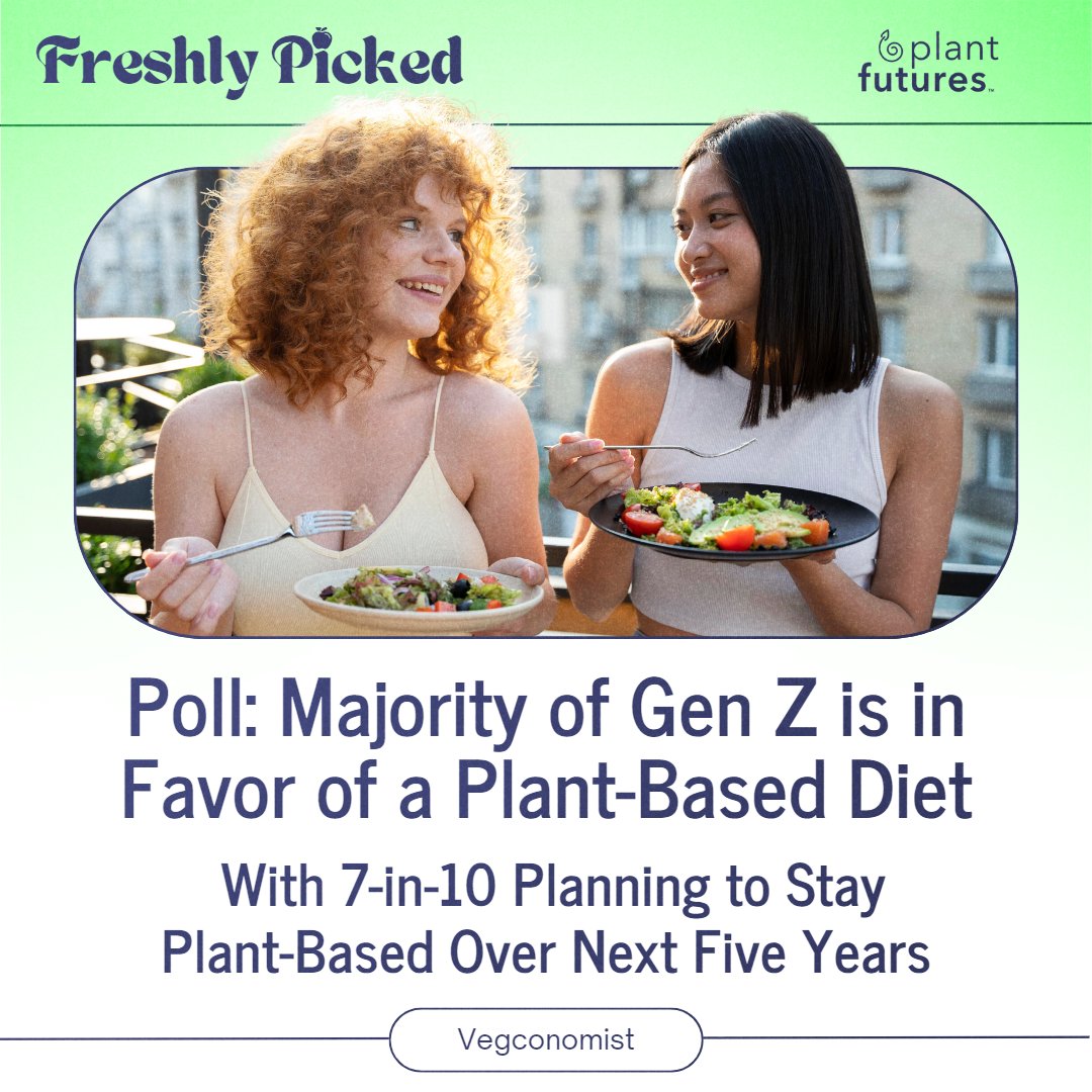 🌱 #FreshlyPickedNews

#Poll: Majority of Gen Z is in Favor of a Plant-Based Diet, With 7-in-10 Planning to Stay Plant-Based Over Next Five Years

🌿🔗 vegconomist.com/studies-and-nu…

#GenZVegans #FutureOfFood #PlantBasedGeneration #HealthAndWellness #EcoFriendlyEating #MeatSubstitutes