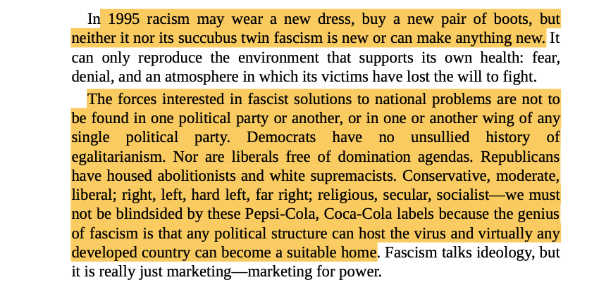 DavidpStein's tweet photo. Toni Morrison on fascism: "virtually any developed country can become a suitable home." https://t.co/CEXBfmEo5S