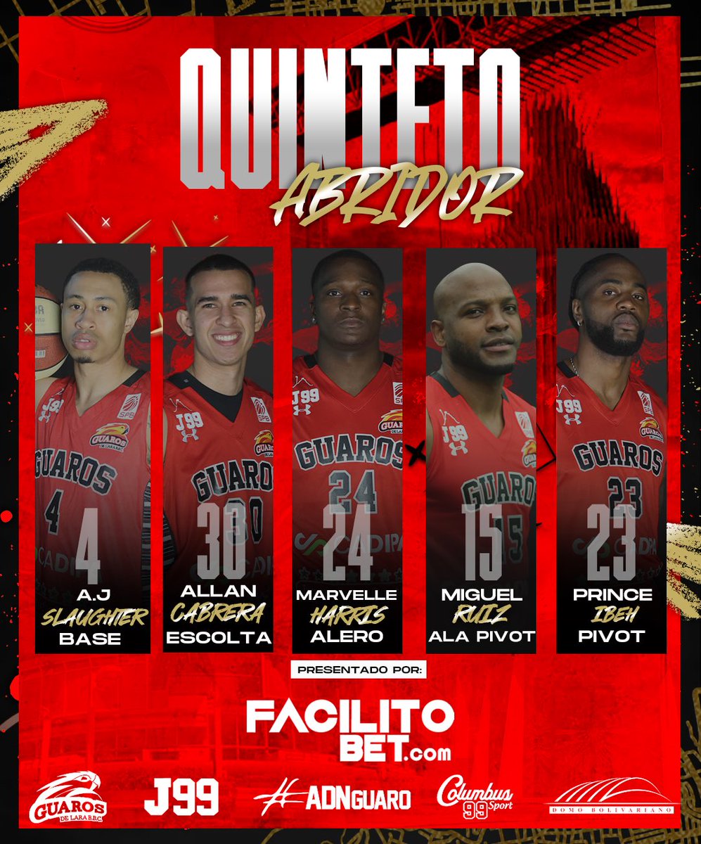 A HACER RESPETAR LA CASA 😤

Este es nuestro quinteto del juego 3 de esta Gran Final ante <a href="/gladiadoresbbc/">Gladiadores de Anzoátegui BBC</a> 

Presentado por <a href="/facilitobet/">Facilito Bet</a> 

#Guaros | #ADNGuaro | #GuarosDeLara