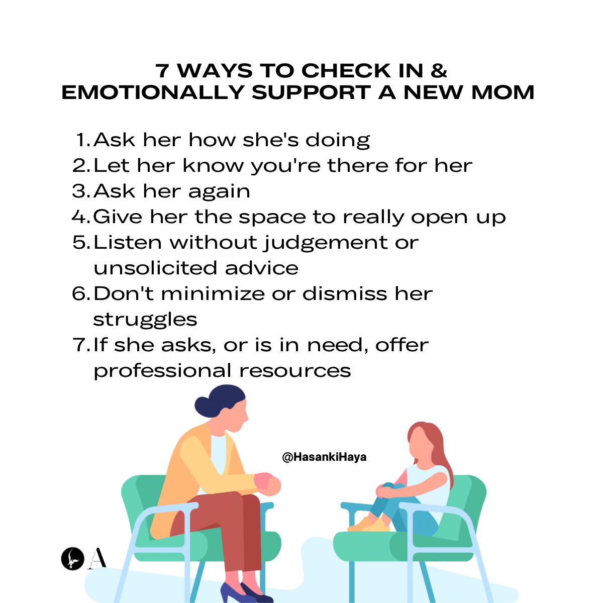 7 Ways to Check In & Emotionally Support a New Mom 🤱❤️

#NewMomSupport #CheckInOnHer #EmotionalSupport #ListeningWithoutJudgement #BeThereForHer #PostpartumSupport #HayaHasan