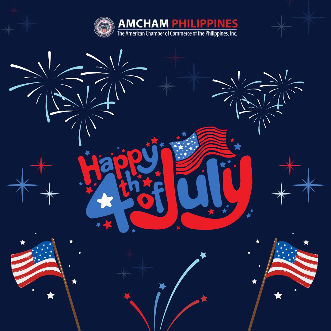AmChamPH's tweet photo. Wishing all our allies and members a fantastic #4thofJuly!
#amcham #amchamphilippines #amchamevents #openforbusinesses
https://t.co/53bz2nW1Wz https://t.co/SAbFsFvu9B