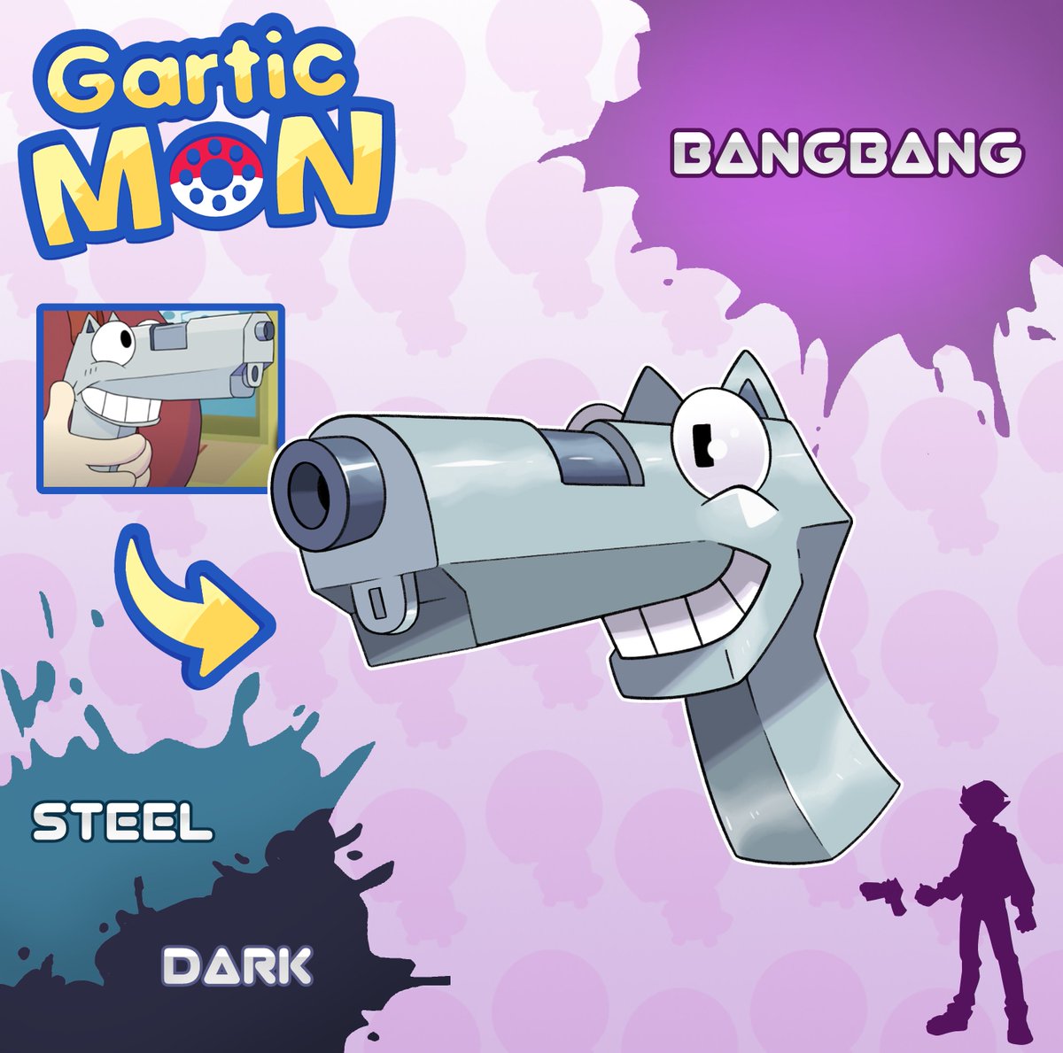 Get ready to start the 4th of July with a BANG! A BangBang that is! This rare Garticmon is said to come from a land of the free. Its use is discouraged in official battles because of its lethal capabilities. Thanks <a href="/RubberNinja/">RubberRoss</a>  for the original &amp; <a href="/bromojumbo/">JUM🅱️ONI</a>  for the render. 💥