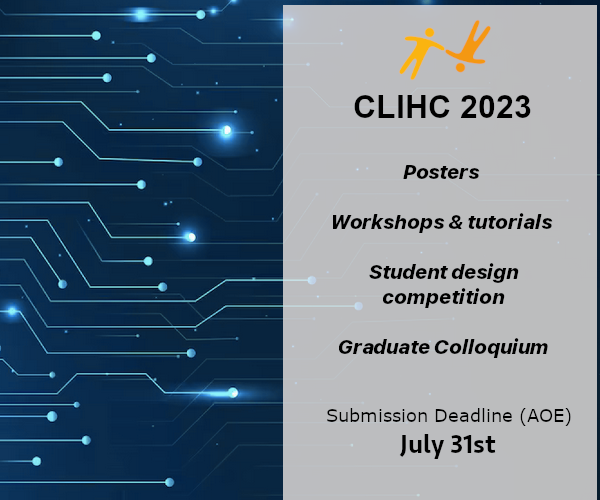 clihc2023's tweet photo. 📢Attention please! A friendly reminder that the deadline for submission of Posters, Workshop &amp; Tutorials, Student Design Competition, and Graduate Colloquium is on July 31st (AOE). More info here 👉👉 https://t.co/o63PvWq4Mo https://t.co/WlTDhqqf1V