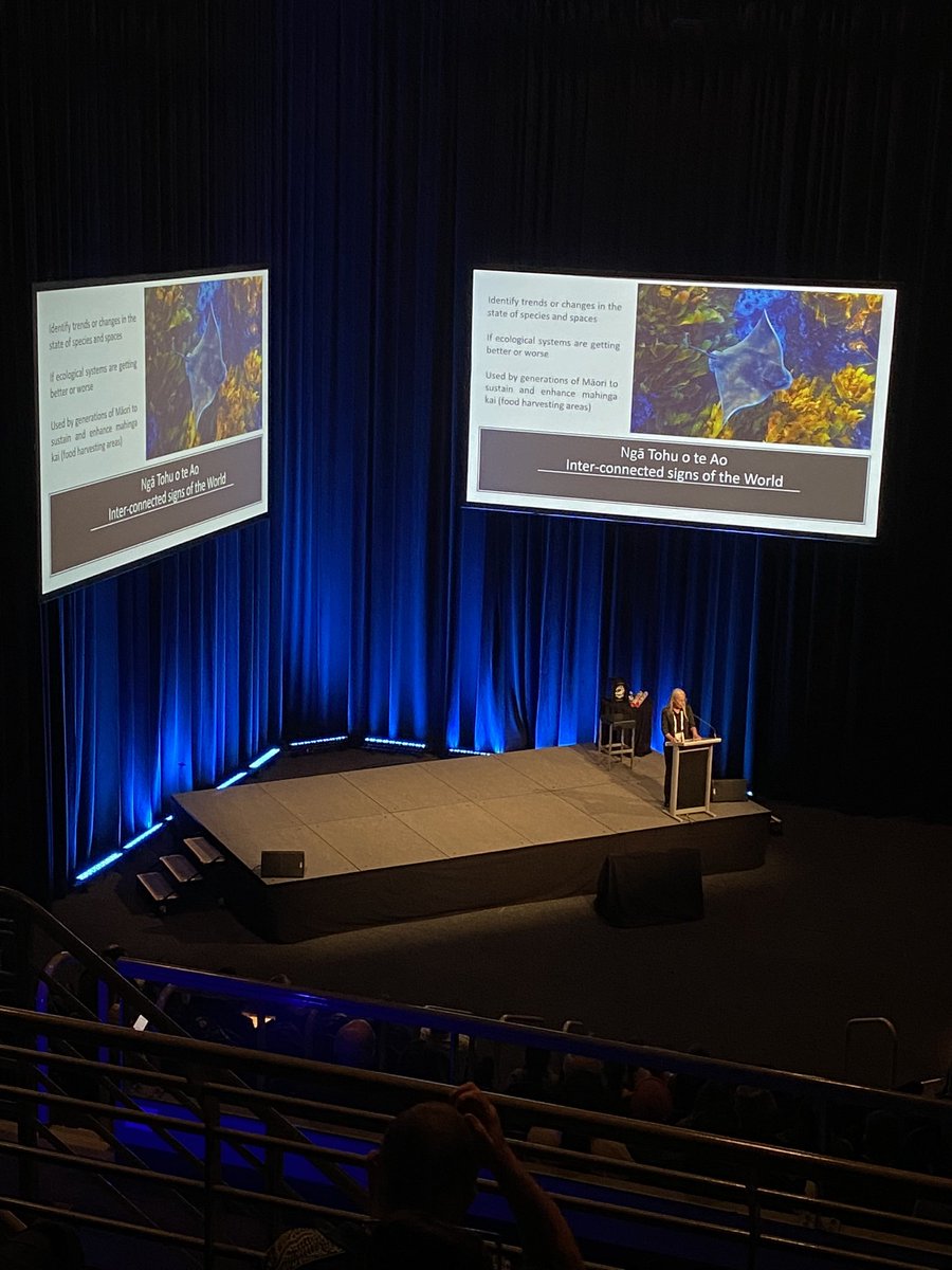 What a beautiful and inspiring plenary by Prof. Kura Paul-Burke showing vital Indigenous knowledge applied to shellfish restoration in Aotearoa #AMSA2023
