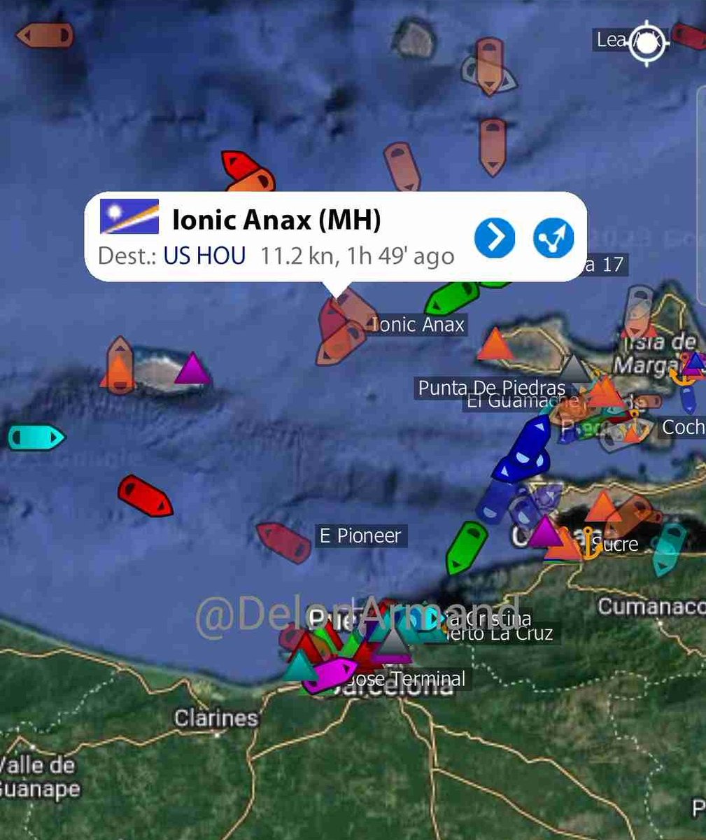 Ionic Anax (Chevron) en ruta a Houston, U.S desde el terminal petrolero Jose en Venezuela 

#3Julio #crude #oott #Oil