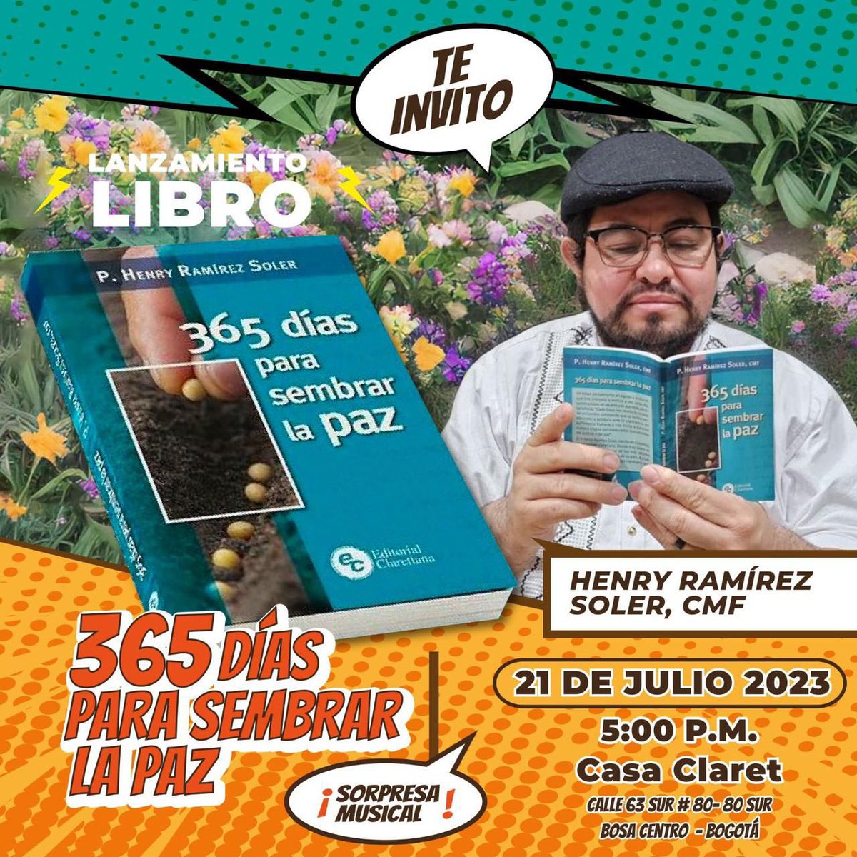 🗓️Lanzamiento del libro Reserva la fecha 21 Julio 2023 Bosa Casa Claret. te esperamos. 📌✅