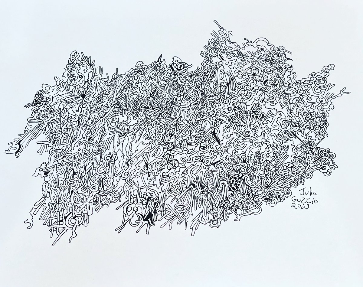 JuliaLaCcat's tweet photo. Abstract line drawing drawn with a fountain pen by Julia Guzzio #drawing #inkdrawing #fountainpen #fountainpendrawing #linework #linedrawing #abstractlines #abstractlineart #juliaguzzio #artist https://t.co/sJjw1YJUWY