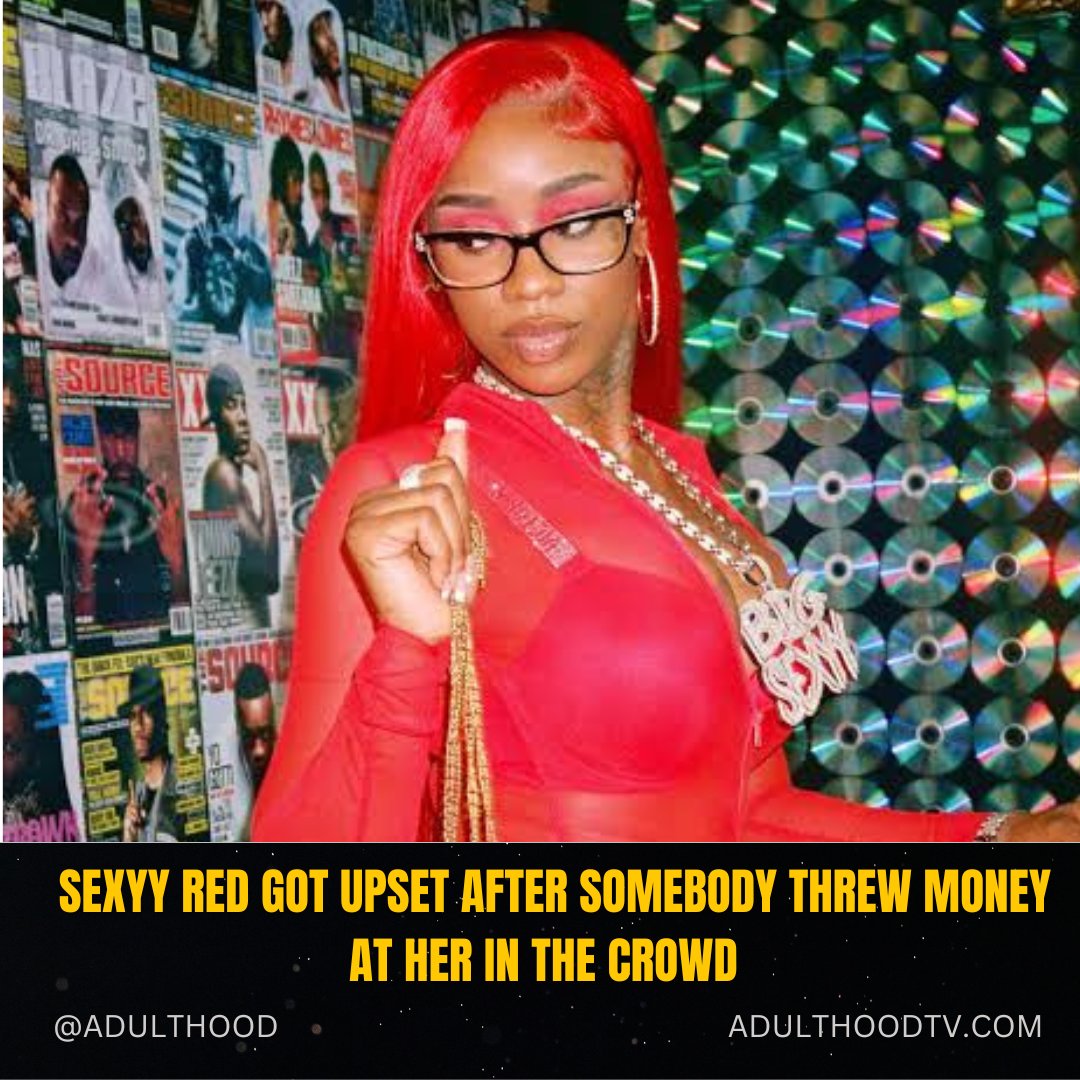 adulthood_tv's tweet photo. Y'all think it's rude to throw money at artists while they perform?

#SexyyRed got upset after somebody threw money at her in the crowd https://t.co/wgKRG8a9FV