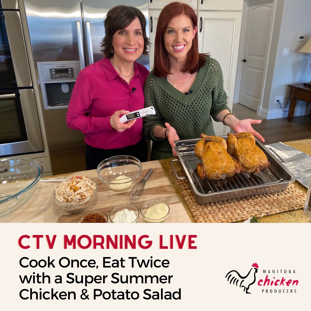 Tune into @ctvmorningwpg on Tuesday, July 4 at 8:27 a.m. to catch our Cook Once Eat Twice with a Super Summer Chicken & Potato Salad segment!

We’ll show you how to roast a whole chicken to and how to repurpose your leftover roast chicken into a Warm Chicken and Potato Salad https://t.co/g6ZOaEgpfF