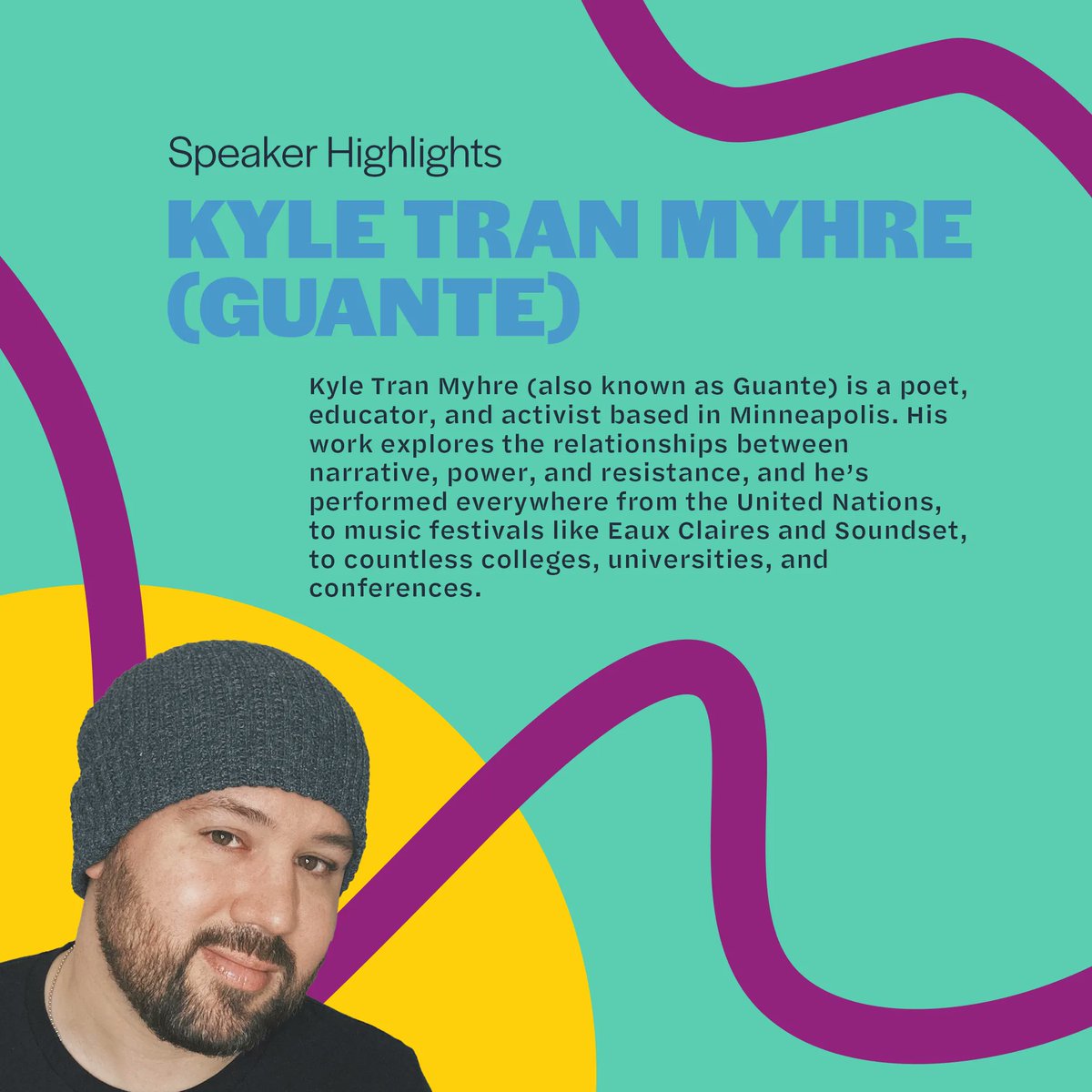 Minneapolis-based poet, activist, and educator, @elguante will be performing at the opening reception of our conference THIS THURSDAY! Guante's poetry creates pathways for dialogue, critical thinking, and community-building. Learn more at buff.ly/3XBw93w #22CI #22ci2023