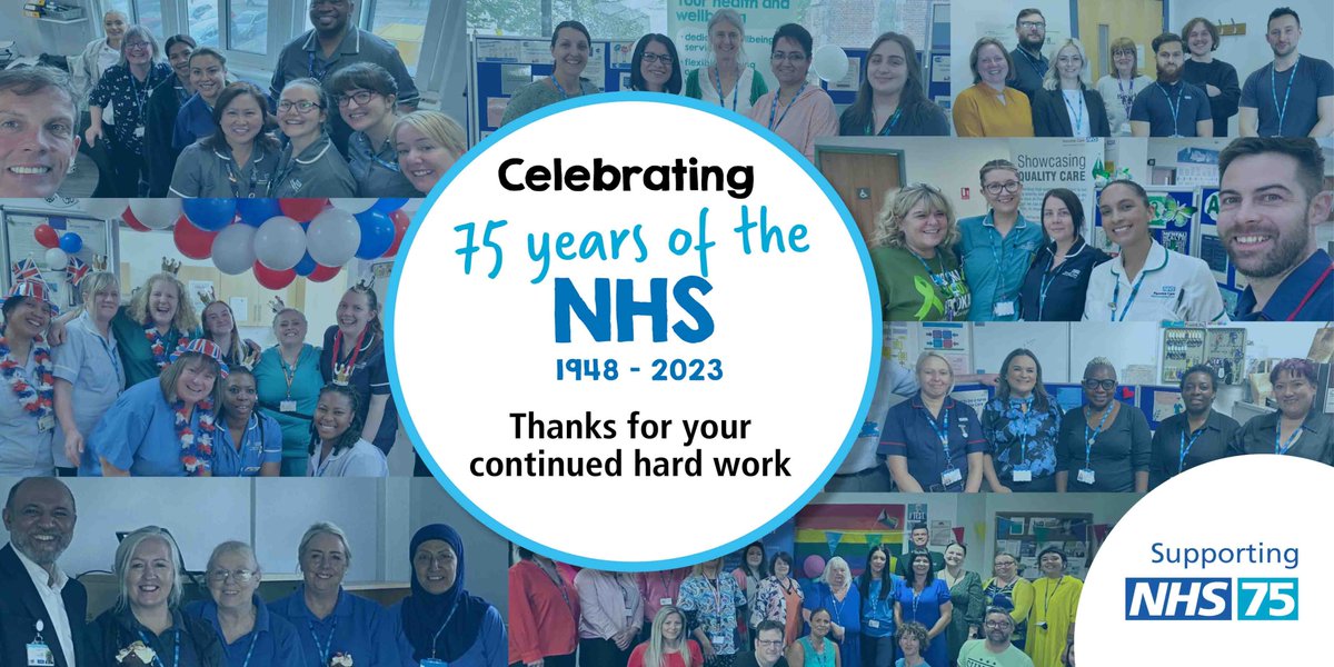 PennineCareNHS's tweet photo. Happy 75th birthday to the NHS!

On this day in 1948, at Park Hospital (now Trafford General), the NHS was formally launched to provide free healthcare services at the point of delivery.

Thank you to everyone who has continued to support it since then 🙏💙 #NHS75 https://t.co/qMTjDTBLlq