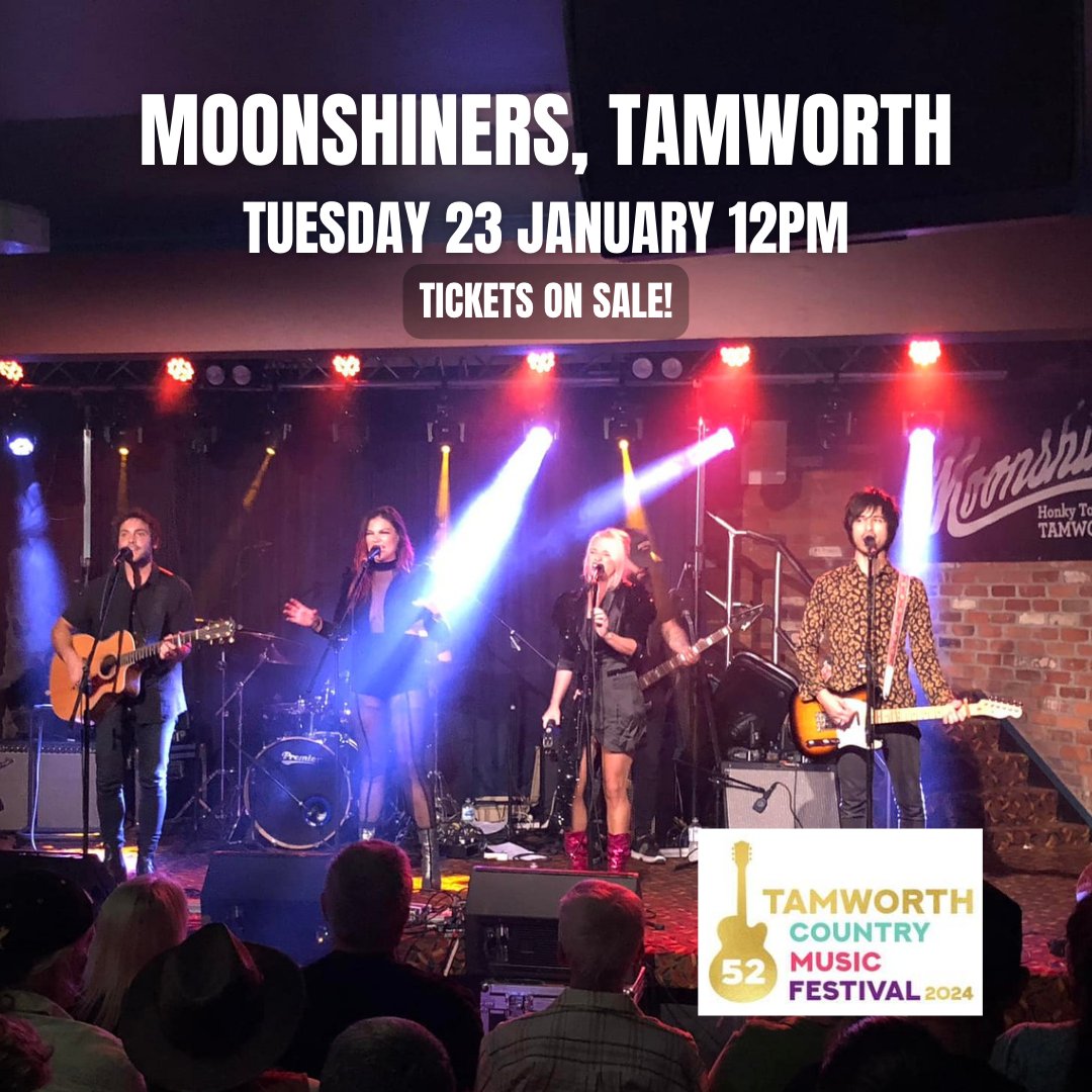 💥Super excited to announce that we're heading to the Tamworth Country Music Festival 2024 @TCMF_Official TICKETS for our Moonshiners show are now on sale at bit.ly/3XI6dTJ 🤠 See ya in January! #TCMF2024