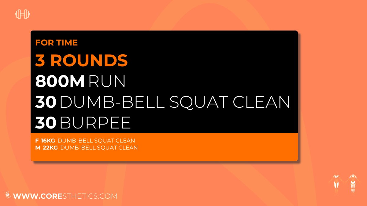 coresthetics's tweet photo. #Workout of the day. #coresthetics #run, #dumbbellsquatclean, #burpee https://t.co/5bjtC399O8