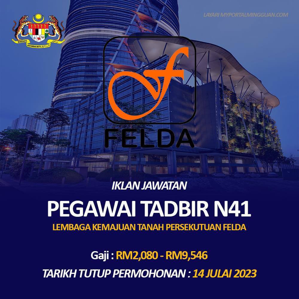 freshgradkerja's tweet photo. Iklan Jawatan Kosong Lembaga Kemajuan Tanah Persekutuan FELDA Tahun 2023 ~ Gaji : RM2,080 - RM9,546 / Mohon Sebelum 14 Julai 2023
.
Rujuk Maklumat Lanjut 👇
https://t.co/xc3Hnrh5Uq

 Join Telegram Rasmi 👇
https://t.co/SuxnMkVpmq https://t.co/ny0eVMKaby